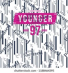 younger line art full print pattern seamless graphic vector