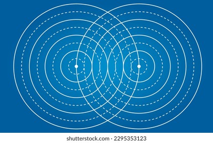 Young's Interference Experiment in Physics. Physics waves, wave mechanics, diffraction, propagation, wave sequence.