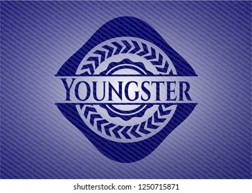 Youngster badge with jean texture