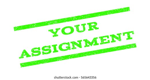 Your Assignment watermark stamp. Text caption between parallel lines with grunge design style. Rubber seal stamp with dust texture. Vector color ink imprint on a white background.