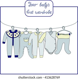 Your baby's first wardrobe icon/card/template