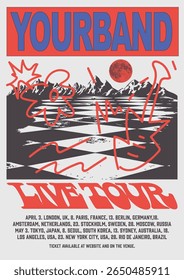 Sua Banda Rock Tour Gig Poster Flyer Template,