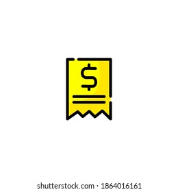 Your bill icon. E-commerce and online shopping icon. Simple, outline, flat, black, color.