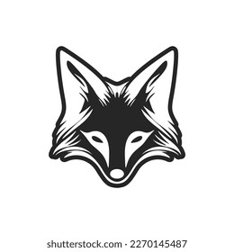 Your brand logo: an elegant black and white fox vector.