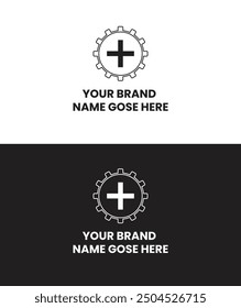 your brand name goes here logo design template, Unlocking the Power of Positive Thinking, free plus logo icon design download