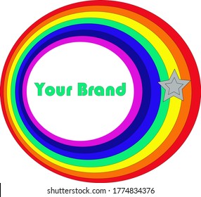 Your brand in a rainbow circle