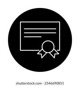 Your Certifications Icon – Certificate with Ribbon, Representing Achievements, Qualifications, and Skills Recognition
