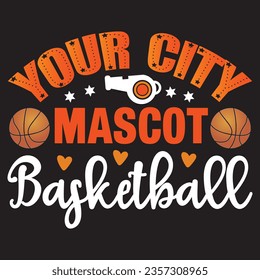 Your City Mascot Basketball t-shirt design vector file