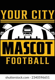 Your city mascot football vector art design, eps file. design file for t-shirt. SVG, EPS cuttable design file svg