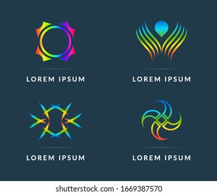 Ihr Firmenlogo, eine Reihe farbiger Symbole. Modernes Logo für Vektorillustration, kreatives Design-Zeichen