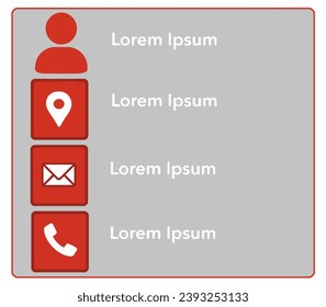 Your contact information in one place is seen here with icons for location, email, phone number and your web address and your name. For business cards or email.
