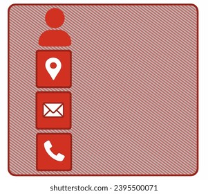 Your contact information in one place is seen here with icons for location, email, phone number and your web address and your name. For business cards or email.