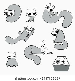 Your dose of cute kitties! 8 illustrations brimming with joy and tranquility. Bring your ideas to life with this set right now!