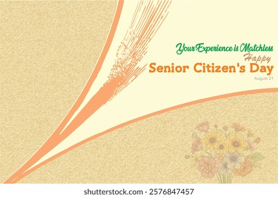 Your experience is matchless. Happy Senior Citizen’s Day. Banner, greeting card, poster, placard, design template. EPS 10.