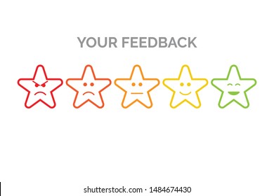 your feedback five stars line stroke emoji