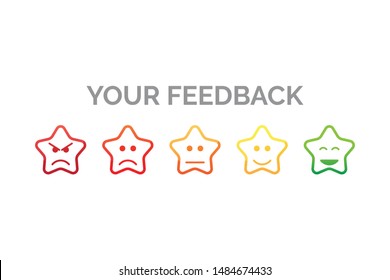 your feedback five stars line stroke emoji