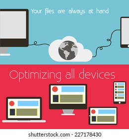 Your files are always on hand for the site banner, vector illustration