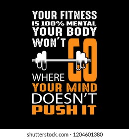 Your fitness is 100% mental, Fitness Quote