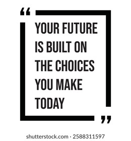 Your future is built on the choices you make today, inspirational design quote, motivational quotes, typography illustration lettering quotes