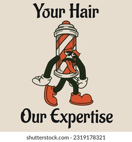 Your hair Our Expertise With Barber Groovy Character Design
