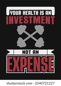 Your health is an investment, not an expense : Uplifting Vector Illustration for Daily Motivation
