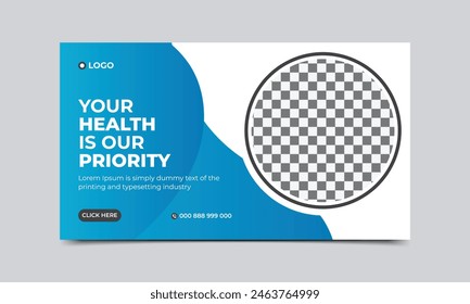 Your health is our priority web banner template. vector illustration..eps
