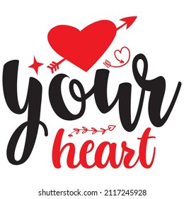 your heart t shirt design, vector file.