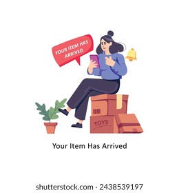 Your Item Has Arrived  flat style design vector stock illustrations. 