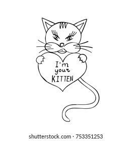 I am your Kitten. Vector illustration.