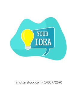 your label idea and place for vector design elements, icons, lightbulb logos, and logo illustrations.