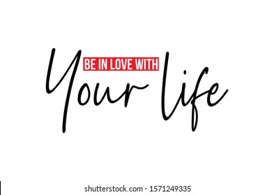 "Your Life" writing typography, tee shirt graphics,Black and white slogan.t-shirt printing.Can be used on t-shirts, hoodies, mugs, posters and any other merchandise.