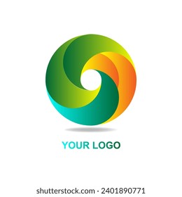 Your Logo base of circles and green gradient color and yellow gradient color nice for logo or icon your business