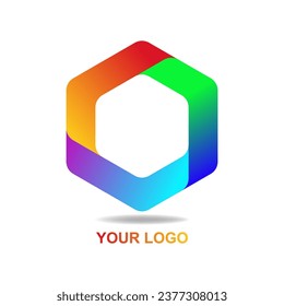 Your logo base of hexagonal shape, three element with different gradient color nice for your business logo