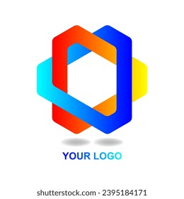Your Logo base of hexagonal shape form linked of both , that one blue gradient color has mean water , and another one red yellow gradient color has mean fire , that all mean is balancing.