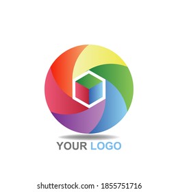 Your logo hexagonal with three color  red blue and green , nice for your business logo