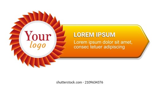 Your logo. -  Orange banner for text design. Vector illustration.  Business concept for promotion, sale and discounts.