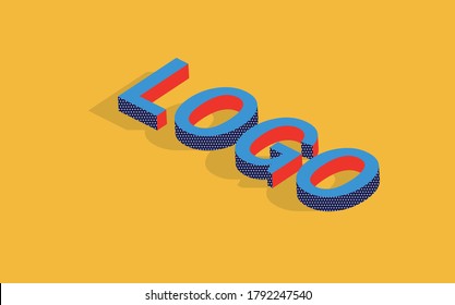 Your LOGO in retro style, blue, red, blue, yellow.