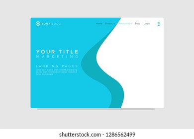 Your Marketing concept. astract shapes flying above surface. Landing page template. Vector illustration. - Vector 