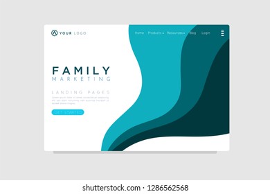 Your Marketing concept. astract shapes flying above surface. Landing page template. Vector illustration. - Vector 