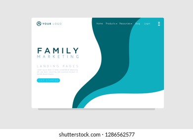 Your Marketing concept. astract shapes flying above surface. Landing page template. Vector illustration. - Vector 