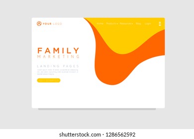 Your Marketing concept. astract shapes flying above surface. Landing page template. Vector illustration. - Vector 