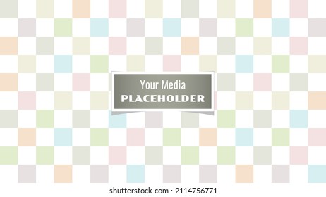 Your media placeholder. Simulate a photo or video. Aspect ratio 16:9. Chess pattern. Vector illustration