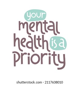 Your Mental Health Priority Mental Health Stock Vector (Royalty Free ...