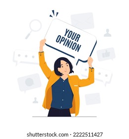 Your opinion matters symbol, Survey or feedback sign concept illustration