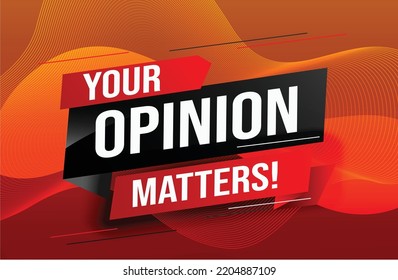 Tu opinión importa la palabra ilustraciones vectoriales líneas 3d estilo para la página de inicio de medios sociales, plantilla, ui, web, aplicación móvil, afiche, banner, volante, fondo, tarjeta de regalo, cupón, etiqueta, fondo de pantalla