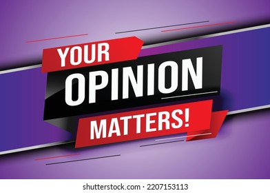 Your opinion matters word vector illustration lines 3d style for social media landing page, template, ui, web, mobile app, poster, banner, flyer, background, gift card, coupon, label, wallpaper