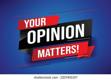 Your opinion matters word vector illustration lines 3d style for social media landing page, template, ui, web, mobile app, poster, banner, flyer, background, gift card, coupon, label, wallpaper