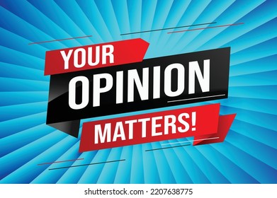 Tu opinión importa la palabra ilustraciones vectoriales líneas 3d estilo para la página de inicio de medios sociales, plantilla, ui, web, aplicación móvil, afiche, banner, volante, fondo, tarjeta de regalo, cupón, etiqueta, fondo de pantalla