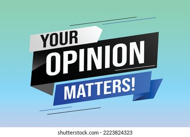 Your opinion matters word vector illustration lines 3d style for social media landing page, template, ui, web, mobile app, poster, banner, flyer, background, gift card, coupon, label, wallpaper