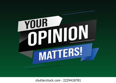 Your opinion matters word vector illustration lines 3d style for social media landing page, template, ui, web, mobile app, poster, banner, flyer, background, gift card, coupon, label, wallpaper